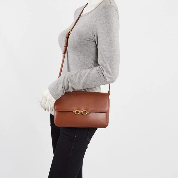 Yves Saint Laurent Brown Leather Le Maillon Crossbody Bag - Picture 1 of 12